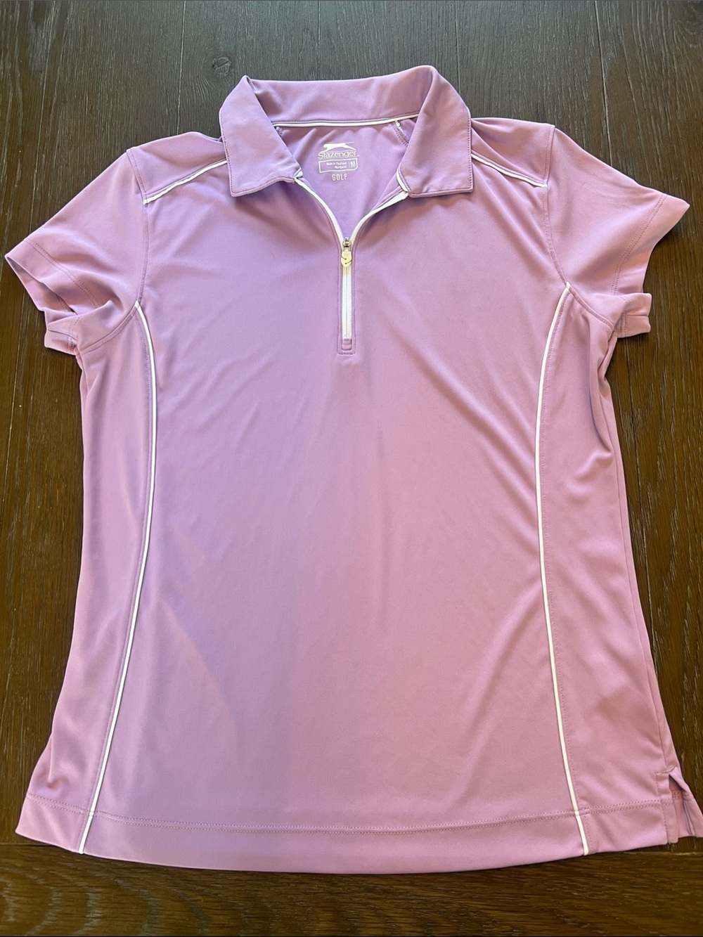 Slazenger Lavender Short Sleeve Zip Polo